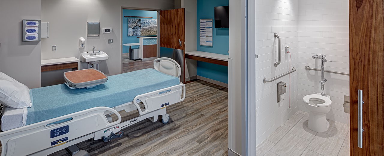 exam rooms with sliding doors